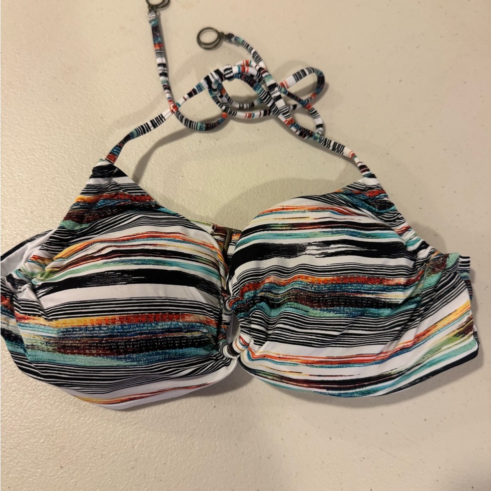 Striped Multicolor Bikini Top